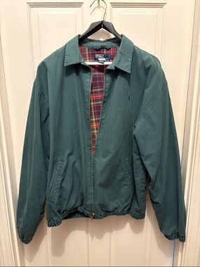 Polo by Ralph Lauren Dark Green Tartan-Lined Harrington Jacket